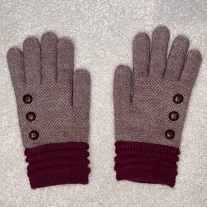 Maroon & Cream Gloves